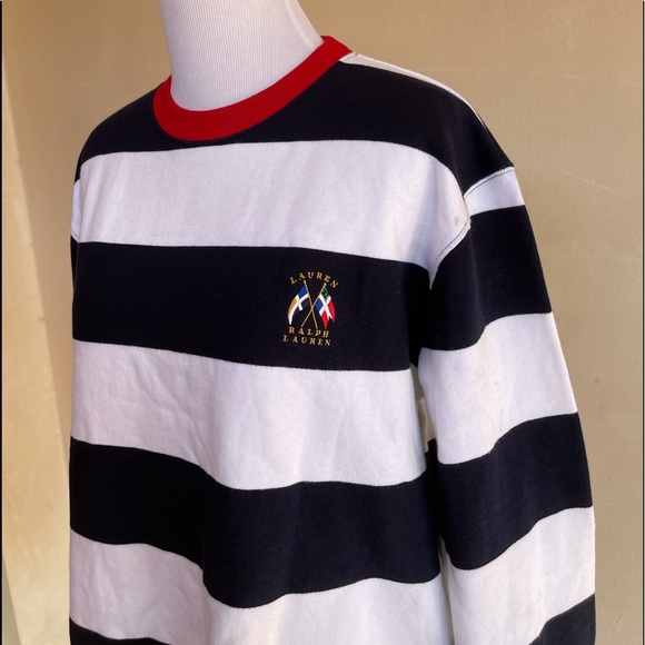 RALPH LAUREN Red White Blue Stripped Nautical Embroidered Flags Woman’s M NEW!!! - Picture 8 of 8